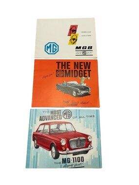 Vintage MG Automobile Sales Brochure Lot MGB MG Midget MG 1100 Original 1960s De